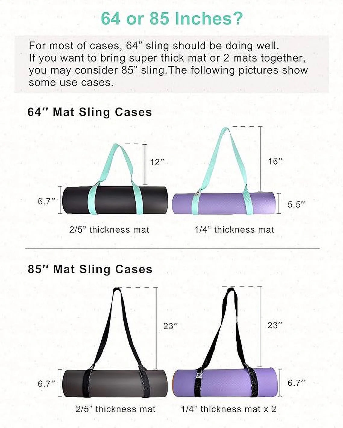 Yoga Mat Holder (Mat Not Incl.), Adjustable Yoga Mat Carrier